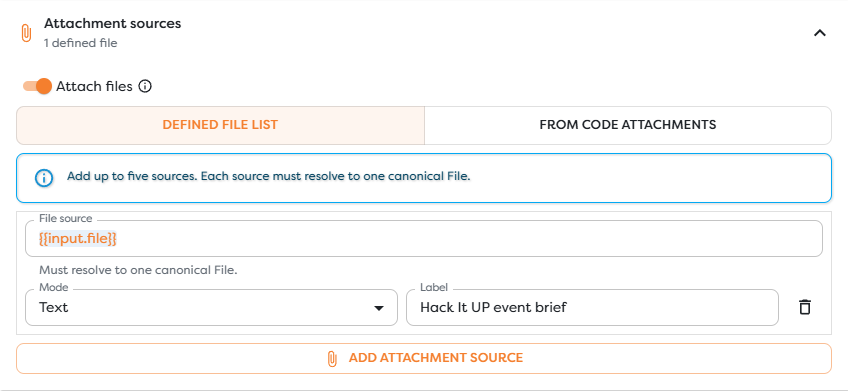 A defined canonical File attached as text and labeled Hack It UP event brief