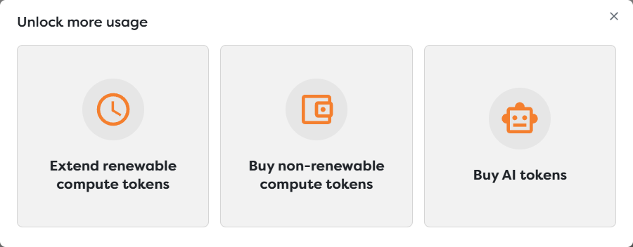 The three purchase routes for renewable compute, non-renewable compute, and AI tokens