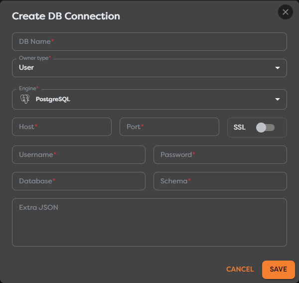 A database connection configured for use by Builders workflows