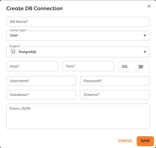 A database connection configured for use by Builders workflows