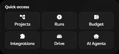Quick access shortcuts for the main Builders resources