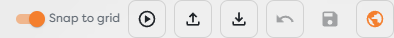 The Designer controls for runs, import, export, rollback, save, and publication