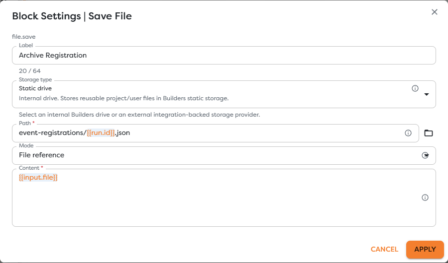 Save File copying the canonical File from Read File into Static drive