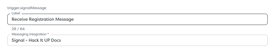 Signal Trigger configured with a project-accessible self-hosted bridge integration