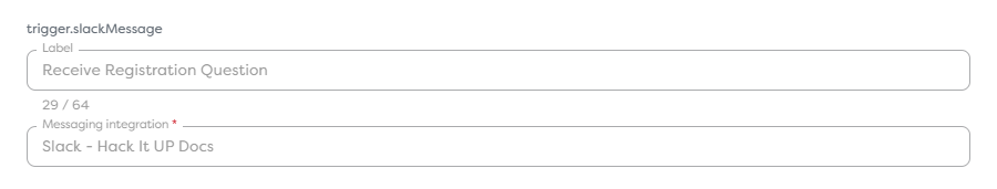 Slack Message Trigger configured with a project-accessible Slack integration