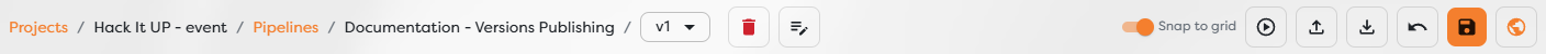 The Designer toolbar with Rollback and Save enabled for pending changes